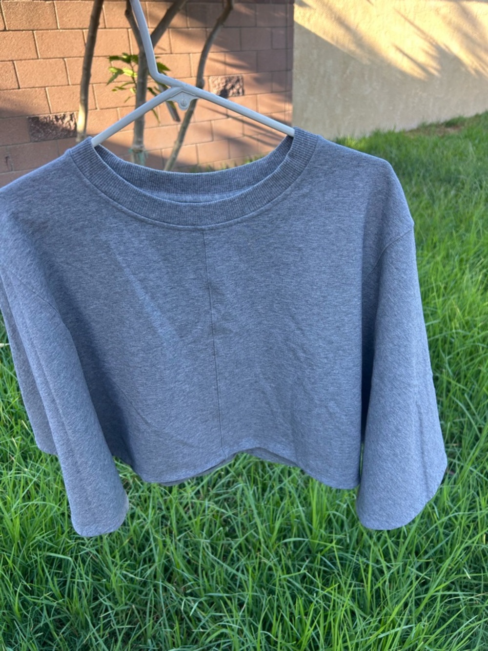 lululemon athletica Gray Cropped Crewneck Sweatshirt
